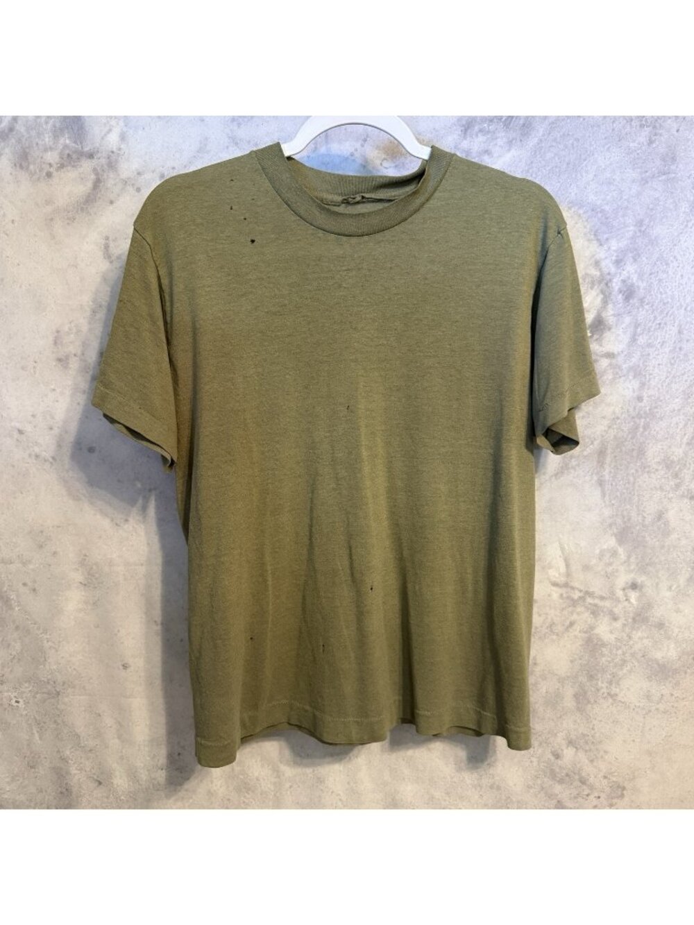 Vintage 90s Green Blank Single Stitch T Shirt Mens Large Short Sleeve